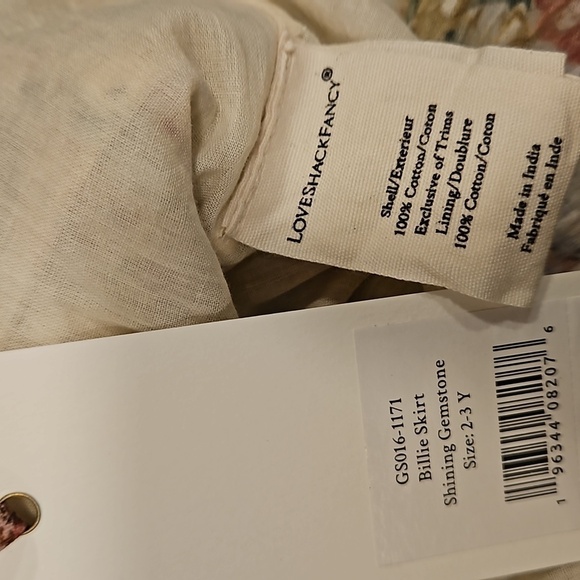 💕LOVESHACKFANCY💕 Billie Skirt ~ Shining Gemstone Floral Print Girls 2-3 Y NWT - Picture 15 of 16